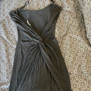 Grey dress with crisscross back